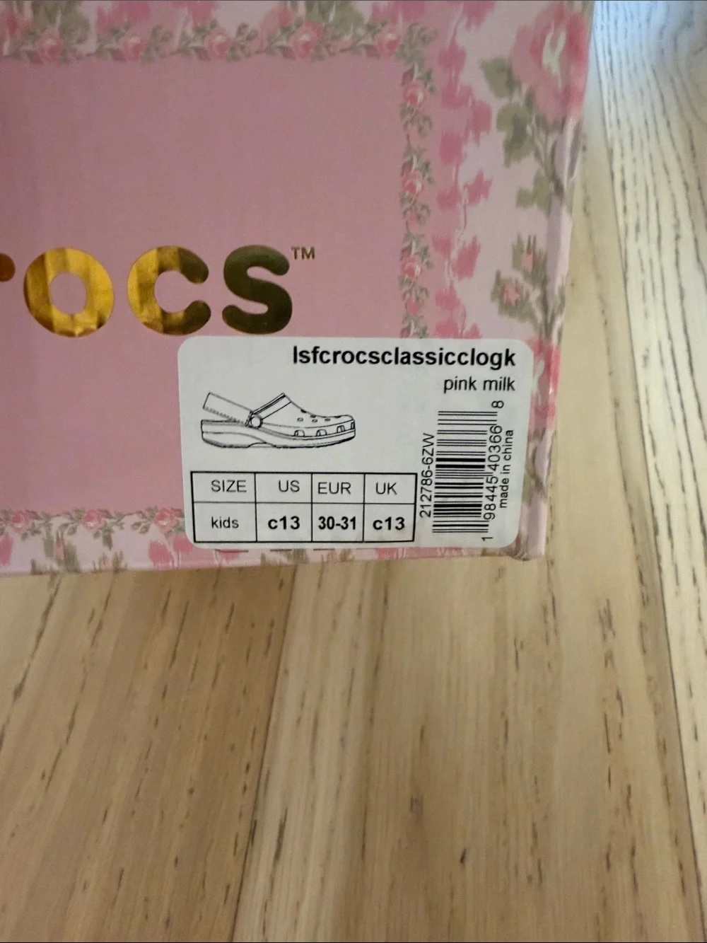 LoveShackFancy crocs Pink Floral Slip-On Sandals with Bow Accents